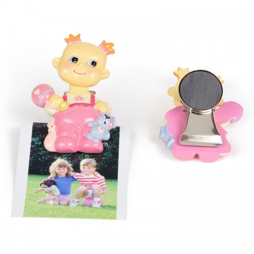 Bebe imán pinza rosa