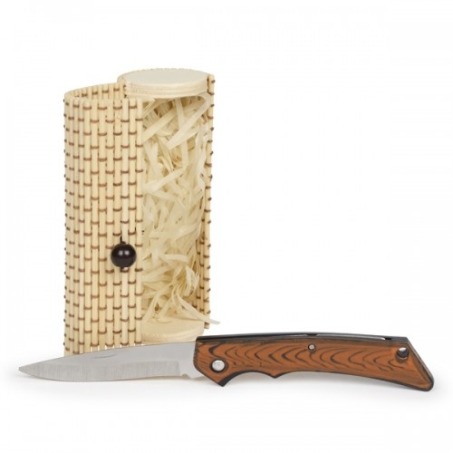 Caja bambú con navaja