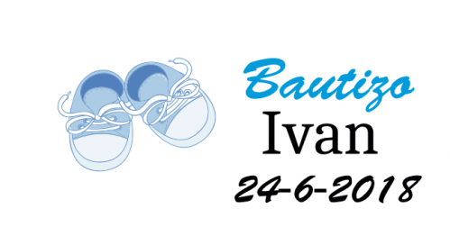 Etiquetas zapatillas azul bautizo