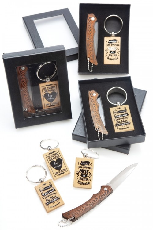 Set navaja + Llavero frases