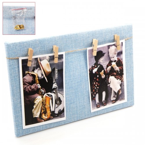 Portafoto madera cuadrado azul