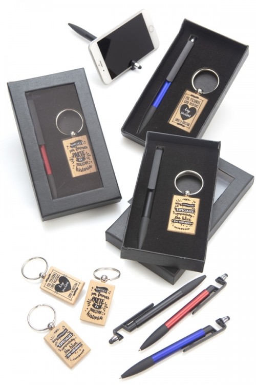 Set boli portamóvil + Llavero frases