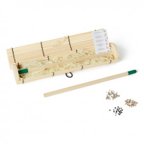 Lápiz natural con semillas en caja de bambú